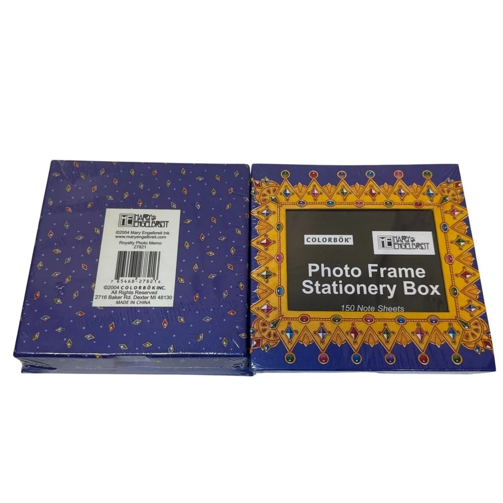 New Mary Engelbreit Colorbok Photo‎ Frame Stationery Box 150 Sheets 3x5 Set of 2